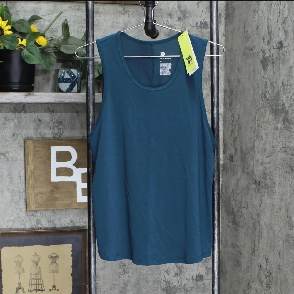 All In Motion Women's PerformanceTeal Blue Knit Tank Top 1X NWT